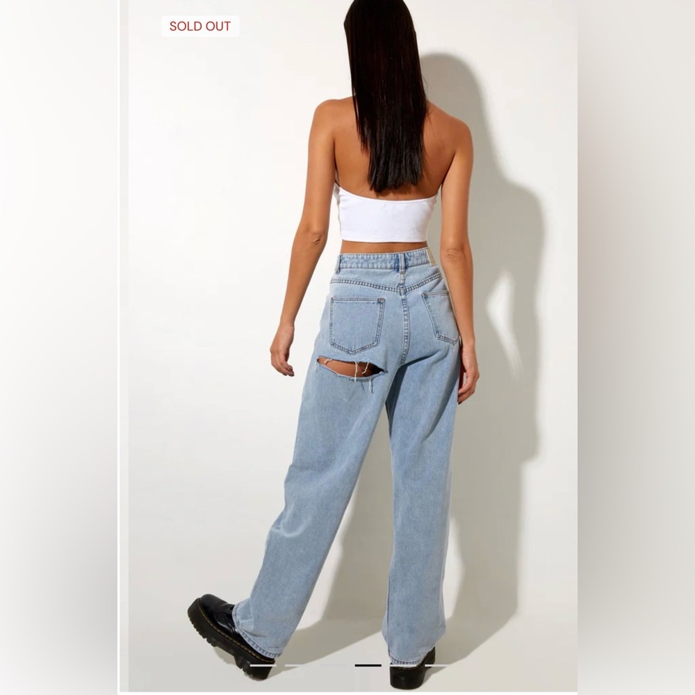 Redial Premium Denim Collection Bum Rips Parallel Jean In Tonal Light Wash View 4